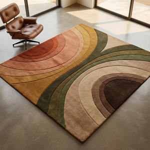 Handmade Wool Tufted Area <b>Rug</b> | <b>Pastel</b> Color Block Scandinavian Style Home Decor <b>Rug</b> High Quality Room Decor Gift for Wedding - Product Image 1