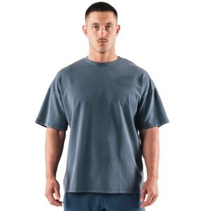 Classic Mens <b>Oversized</b> <b>Plain</b> Short Sleeve <b>T</b> <b>Shirt</b> Grey Casual Cotton Tee With Custom Logo and Sizes - Product Image 1