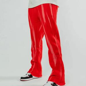 ¡Novedad de 2025! Pantalones de chándal acampanados desgastados de estilo callejero personalizados para hombre, pantalones deportivos apilados con estampado de hojaldre - Product Image 4