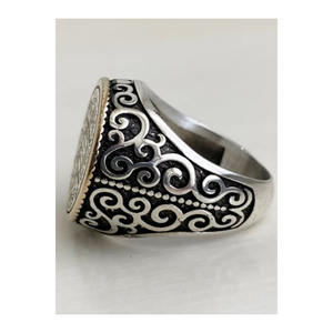 Anello da uomo in argento sterling 925 con sigillo di Re Salomone, simbolo di abbondanza e protezione, anello spirituale da uomo - Product Image 1