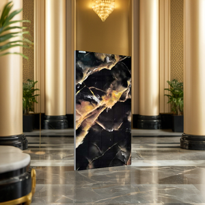 Carreaux de luxe Design Carreaux de porcelaine émaillée polie 600x1200mm Carreaux de mur et de sol Marvar Nero pour hôtels de luxe et maison - Product Image 2