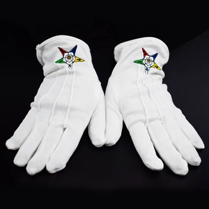 Gants en coton blanc maçonnique de qualité supérieure Personnaliser des gants confortables de nouveau style à bas prix - Product Image 2