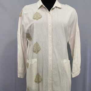 Vestidos de verano para mujer Vestido de lino de tela de algodón Boho Vacation Plus Dress Mejor precio Ropa informal larga Vestido de mujer personalizado - Product Image 1