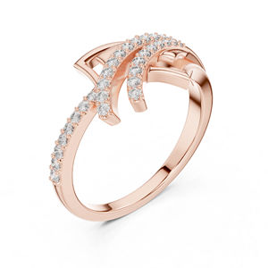 Anillo de Oro Blanco de 14K con Diamante Redondo Cultivado en Laboratorio para Mujer |   Ropa de Oficina |   Diamante Cultivado Nuevo - Product Image 4