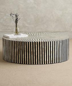 Mesa de centro con incrustaciones de hueso de concha redonda de alta calidad de Venta caliente con mesas de centro con Base de Metal para sala de estar directa desde la India - Product Image 6