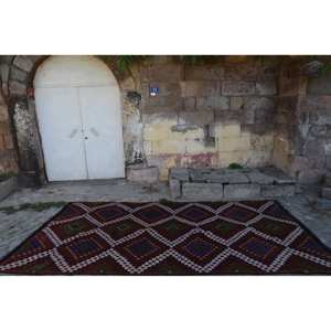 Alfombra turca Vintage marrón tradicional 6,1X11,4 pies Rectángulo de retazos de lana con respaldo de látex para sala de estar Adolescentes - Product Image 4