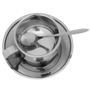 Meilleure vente ensemble tasse et soucoupe Design merveilleux tasse et soucoupe en acier inoxydable pur pour servir du café et du thé - Product Image 1