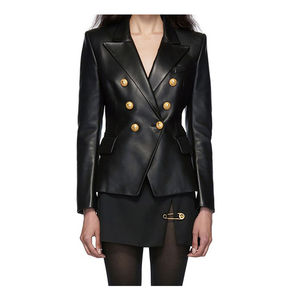 Veste de motard pour femme en cuir véritable de haute qualité, respirante en coton pour l'hiver, design élégant personnalisé, deux poches zippées fonctionnelles à l'avant - Product Image 1