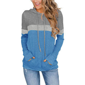 Sudaderas de color sólido de gran tamaño para mujer con capucha con manga con cordón Impresión de logotipo personalizado para la temporada de invierno - Product Image 5