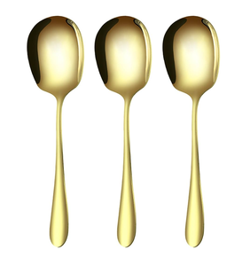 ชุดช้อนส้อมมีด้ามยาวทำจากทองเหลืองสกิมเมอร์วัสดุทองเหลือง - Product Image 6