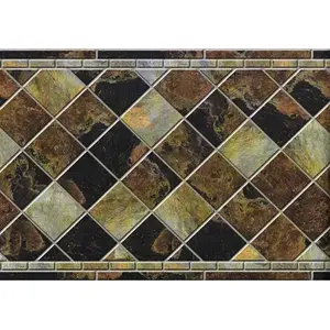 Diamant ardoise marbre carrelage mural 3D Peel Stick vinyle cuisine dosseret 11.5 ''pierre frittée - Product Image 1