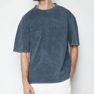 2024 ropa de calle personalizada de alta calidad para hombre, Camiseta lisa de algodón de talla grande Vintage Acid 100% para hombre, Camiseta holgada estampada - Product Image 1