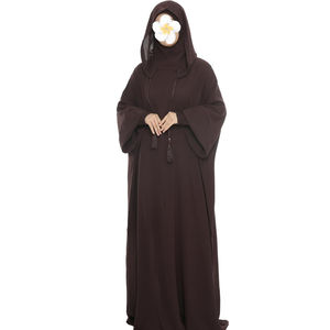 Diseño personalizado hecho con capucha para mujer Abaya secado rápido transpirable accesorios de ropa de longitud larga Flare Abayas mujeres - Product Image 3