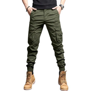 Pantalones Cargo Holgados para Hombre, Cintura Elástica Ajustable, Algodón y Poliéster, Pantalones Deportivos Holgados y Pesados - Product Image 1