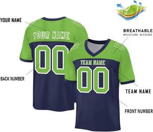 Maillots de football personnalisés OEM avec numéros de logo de l'équipe à rayures sur les manches Nom Polyester Mesh Tissu imprimé par sublimation à séchage rapide - Product Image 6