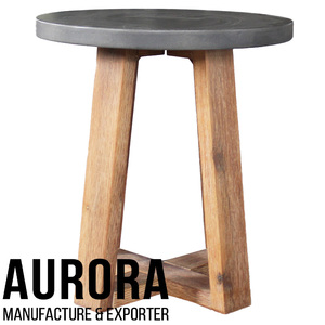 Nuevo diseño de artesanía en Vietnam, mesa de centro redonda de hormigón de estilo moderno y muebles de madera y hormigón de Aurora con logotipo - Product Image 2