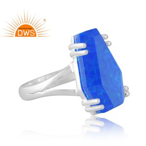 แหวนพลอยโอปอลไฟสังเคราะห์สีเขียวเงินสินค้าออกใหม่เครื่องประดับตามต้องการของขวัญสำหรับผู้หญิงสำหรับผู้หญิง - Product Image 4