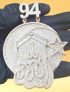 สร้อยคอจี้เพชรโมอิสซาไนต์ VVS ดีไซน์ฮิปฮอปแบบ Iced Out พร้อมเงินแท้ 925 ลายอัลเลาะห์ ออกแบบตามสั่ง ราคาสุดคุ้ม - Product Image 6