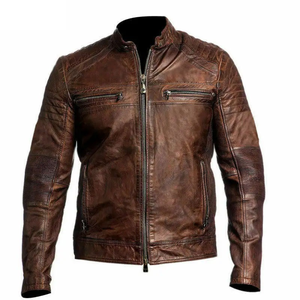 Chaqueta de Cuero Genuino Recubierto para Hombre, Diseño de Última Moda, Resistente al Viento, Transpirable, Cuello Alto, Talla Grande, Logotipo Frontal, Otoño 2025 - Product Image 4