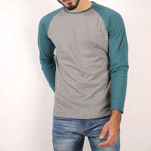 2025 gros hommes 100% coton à manches longues col rond poids lourd T-Shirt coupe ample imprimé Street Wear haut hommes T-Shirt - Product Image 6