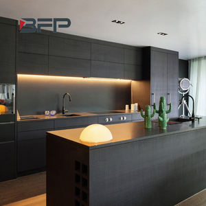 BFP Prix d'usine Couleur pure Laque mate Cuisine Panneau plat Porte en verre Pénurie avec lumières LED <span class=keywords><strong>et</strong></span> île normale - Product Image 4