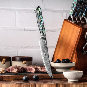 Venta al por mayor personalizado japonés Damasco acero cuchillo de cocina de alta calidad OEM ODM servicio con hoja afilada hecho a mano Damasco cuchillo - Product Image 6