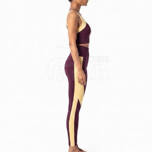 Conjunto de yoga para mujer, ropa deportiva suave y elástica, top y leggings a juego, conjunto de entrenamiento para yoga, gimnasio, ejercicio y fitness diario - Product Image 3