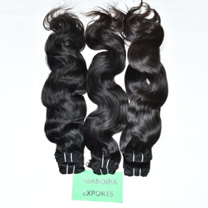 Cheveux Remy bruts non traités pour grossistes, 100g, lots à double trame machine, cheveux indiens de temple, cuticules alignées, Bodywave naturel - Product Image 6