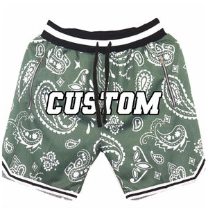 Top Trending 2-Tone Basketball Jogger <b>Shorts</b> for Men Custom Logo Embroidered <b>with</b> Vintage Digital Printing Wholesale <b>Zip</b> <b>Pockets</b> - Product Image 1