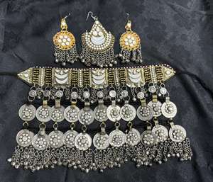 Haute qualité mariée Afghani Vintage ensembles de bijoux Style afghan Tribal Kuchi à la main couleur dorée ensemble de bijoux confortable - Product Image 1