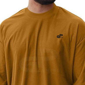 T-shirt ample surdimensionné à manches courtes pour hommes, couleur unie, design de logo personnalisé, T-shirts surdimensionnés pour hommes, nouveauté - Product Image 5