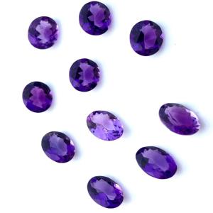 Lot de pierres précieuses à facettes en améthyste naturelle de forme ovale pour la fabrication de bijoux - Product Image 3
