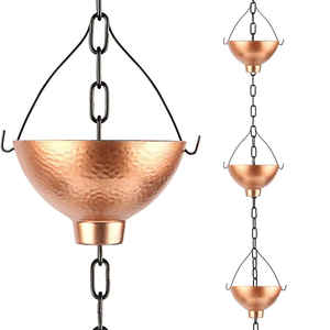 Canalón de cadena de lluvia colgante de acero inoxidable y cobre personalizado, forma de Color personalizada, adorno de jardín del exportador del fabricante - Product Image 4