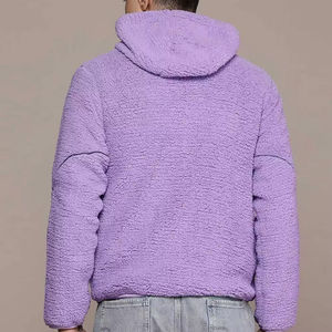 <b>Men</b>’s Custom <b>Half</b> <b>Zip</b> Polar <b>Fleece</b> Hoodie | New Arrival Lightweight Sherpa Winter Hoodie for <b>Men</b> - Product Image 2