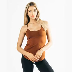 Ropa deportiva para mujer, camiseta sin mangas, entrenamiento de gimnasio, diseño de espalda cruzada, logotipo personalizado, suministro OEM, precio al por mayor, tarifa barata, servicios OEM 2025 - Product Image 1