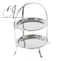 Support à gâteau en acier inoxydable plateau de service à gâteau en métal pour la maison hôtels et restaurants vente chaude nouvelle usine argent rond mariage