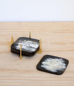 Natural Buffalo Horn <b>Table</b> <b>Coasters</b> Handmade Rustic Drink Accessories High Quality - Product Image 5