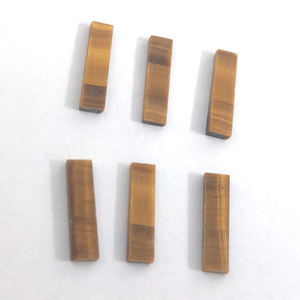 6 piezas de ojo de tigre amarillo Natural 12x3mm (1,5mm de profundidad) losa de baguette 3,9 Cts lote Iroc ventas alta calidad piedras preciosas cabina US $4,5 - Product Image 3