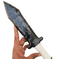 Arme en cristal artisanale d'épée romaine d'obsidienne noire, outil de protection spirituelle, décor métaphysique, cadeau symbolique
