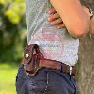 Étui en cuir le plus vendu pour couteaux à lame pliante pochette de couteaux en cuir personnalisée - Product Image 4