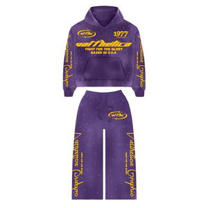 Survêtement avec votre logo de marque personnalisé, qualité supérieure, tendance, délavé au soleil, en molleton de coton, surdimensionné, décontracté, écologique - Product Image 1