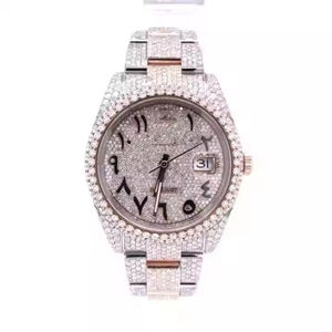 Usine haut de gamme de luxe Moissanite diamant hommes montre en acier inoxydable personnalisé Premium japonais mouvement montre pour hommes - Product Image 5