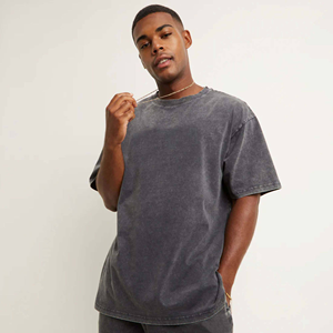 T-shirt col rond pour homme 100% coton Streetwear léger à séchage rapide épaule tombante demi-manches T-shirt à motif design surdimensionné - Product Image 1