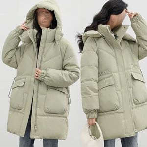 Women Long Puffer Jacket with Hood <b>Winter</b> Warm <b>Thick</b> Breathable Nylon Woven for Autumn and <b>Winter</b> Season Parka <b>Coat</b> - Product Image 3