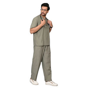 Uniforme Médico de Tela de Pana de Algodón Transpirable de la Mejor Calidad para Hombre, Traje Quirúrgico de 2 Piezas con Cuello en V para Hospital, Clínica, Laboratorio Dental - Product Image 4