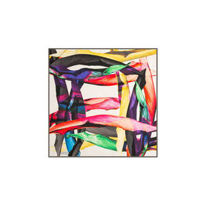 Floral Silk Chiffon Summer Scarf with Bow and Camouflage Accents - Product Image 1