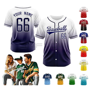 Logotipo personalizado y números Camisetas de béisbol Logotipos sublimados Camisetas de softball 100% Camisetas de béisbol transpirables de secado rápido hechas a medida - Product Image 1