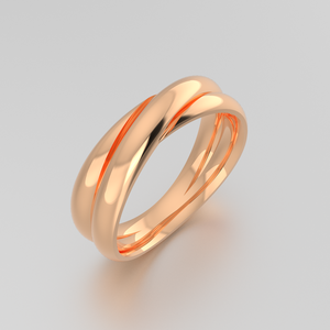 Ancho 5mm doble círculo 925 plata esterlina chapado en oro rosa logotipo personalizado accesorios de boda anillos de pareja - Product Image 3