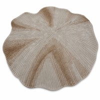 QIANQIAO Tapis en laine de Nouvelle-Zélande de qualité supérieure, fait main, en forme de feuille de lotus, texturé 3D, artistique et moderne, durable et respectueux de l'environnement