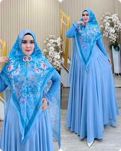 Fairuz Royal Blossom Series ชุดเจียมเนื้อเจียมตัวผ้าพันคอยาวเต็มรูปแบบหรูหราพิมพ์ลายดอกไม้คุณภาพพิเศษสำหรับ muslimah อินโดนีเซีย - Product Image 3